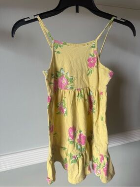 The Children's Place Yellow Floral Tank Dress with Pink Accents